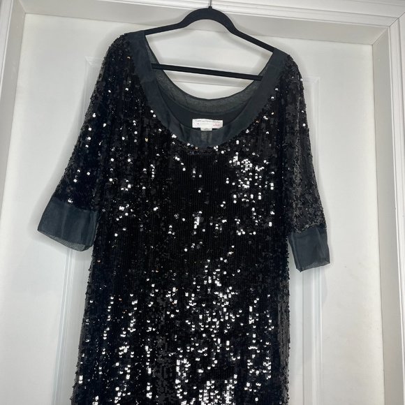 EUC Vintage Diane von Furstenberg sequin silk shift dress SIZE 12 - Picture 2 of 8